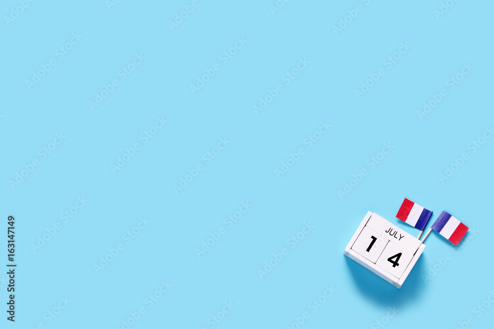 France. 14 th of July. Happy Bastille Day.Copy space,minimal style
