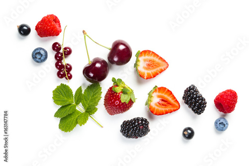 Fresh berries on white background photo