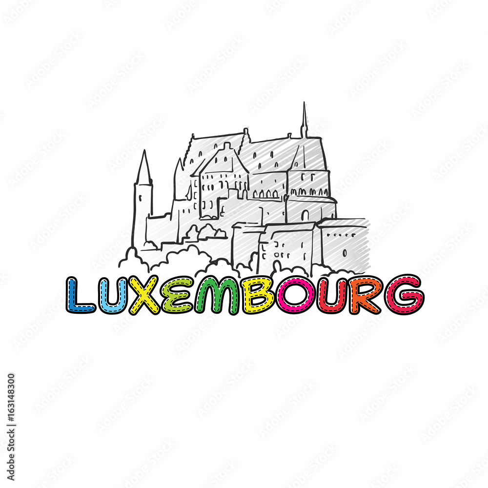 Luxembourg beautiful sketched icon