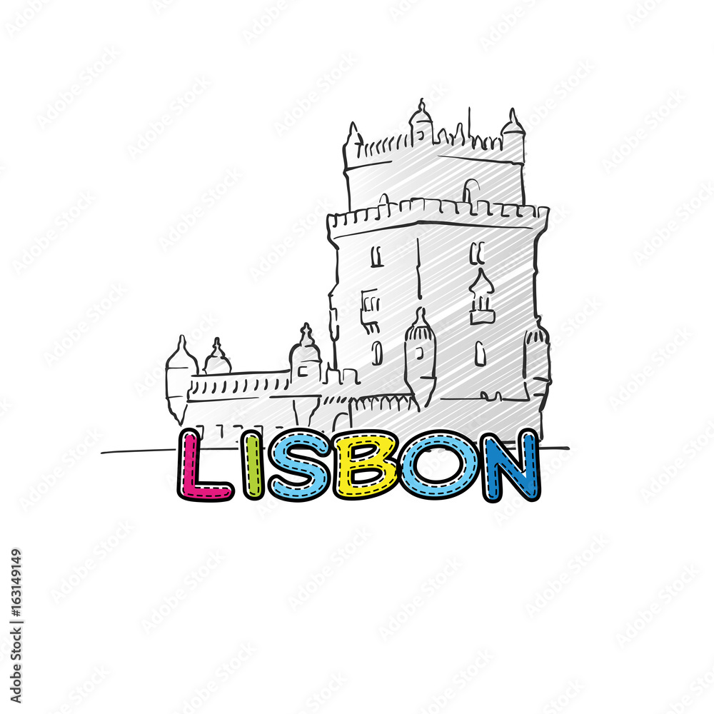 Lisbon beautiful sketched icon
