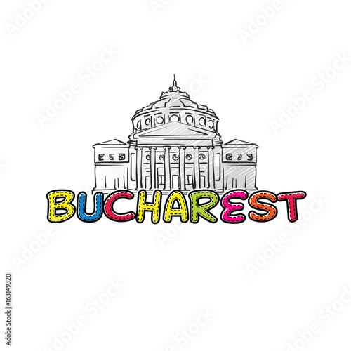 Bucharest beautiful sketched icon