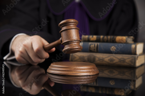 Court gavel,Law theme, mallet of Judge