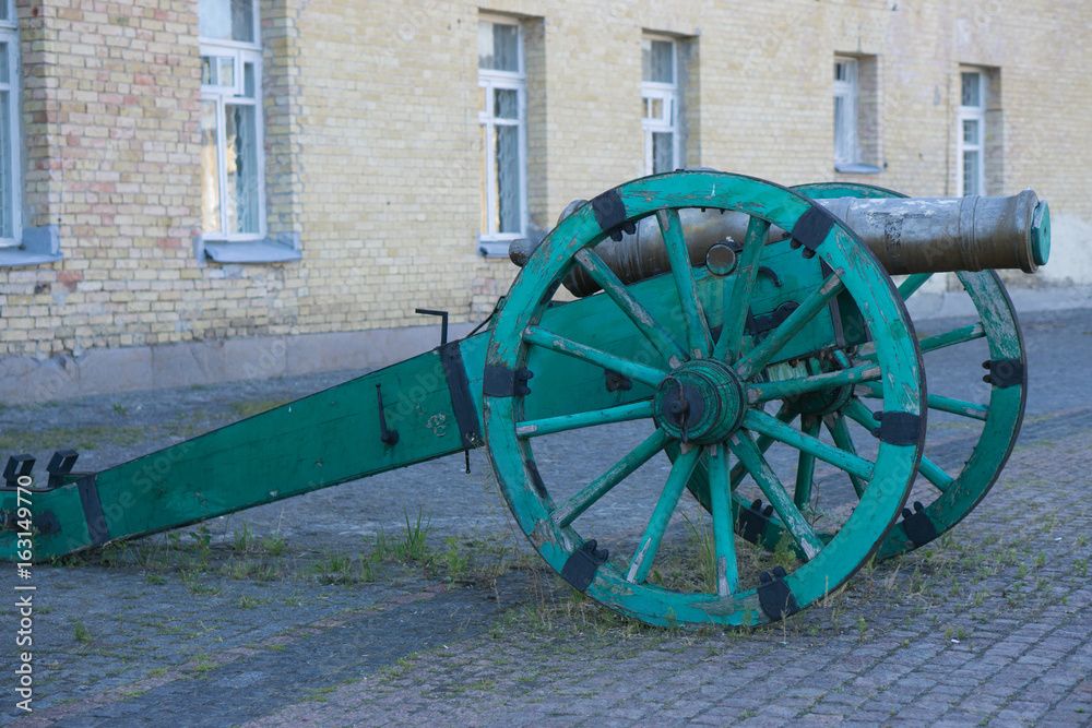 medieval cannon at the yard of fortress