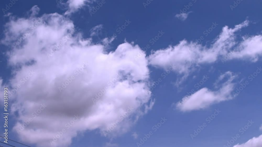 Blue sky and the movement of beautiful white clouds Blue sky and the movement of beautiful white clouds