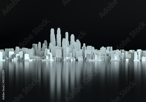 Abstract schematic 3d cityscape