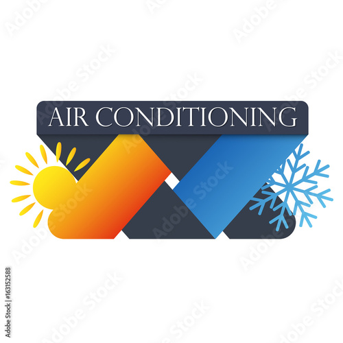 Air conditioning symbol snowflake and sun