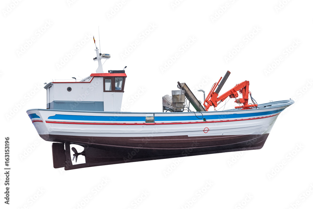 Naklejka premium fishing boat isolated on white background