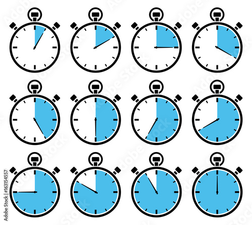 Stopwatches Icon Blue Time
