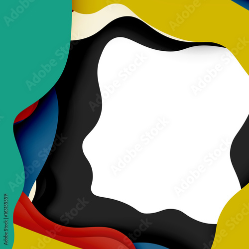 3d vector abstract background with cut shapes