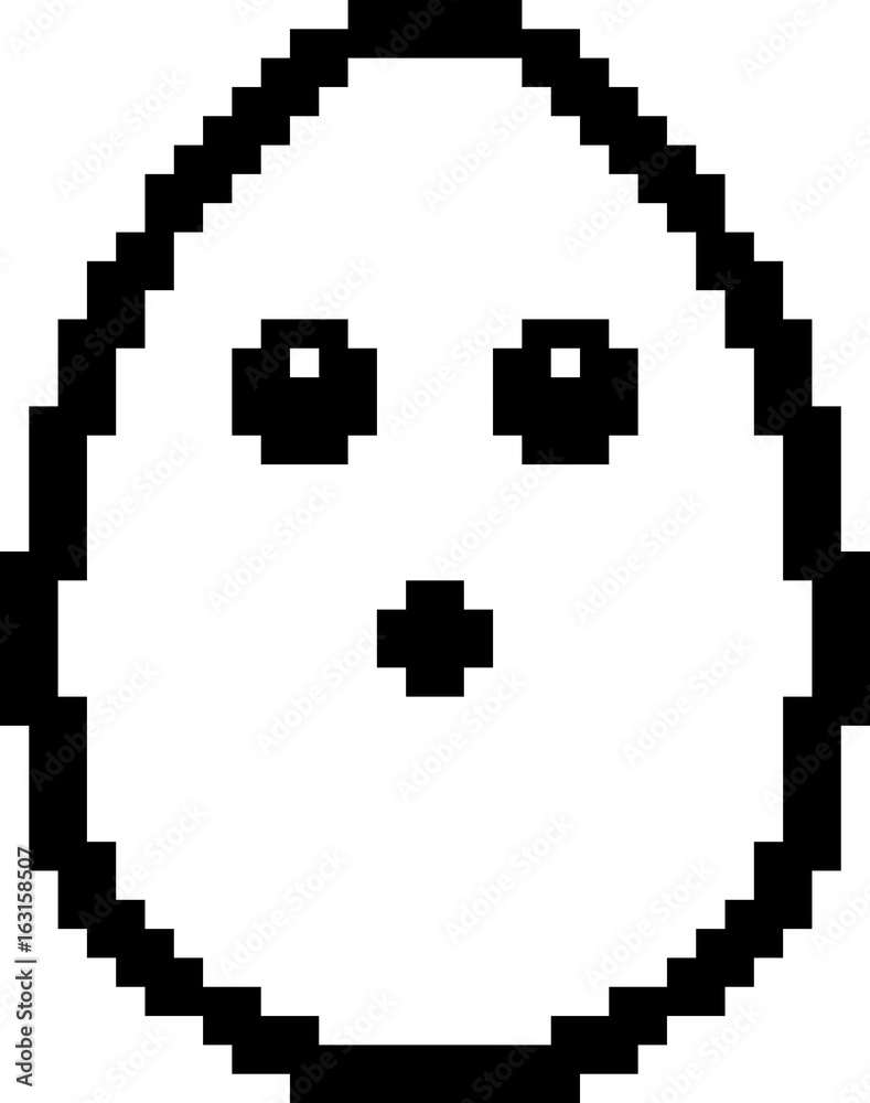 Surprised 8-Bit Cartoon Egg Surprised 8-Bit Cartoon Egg