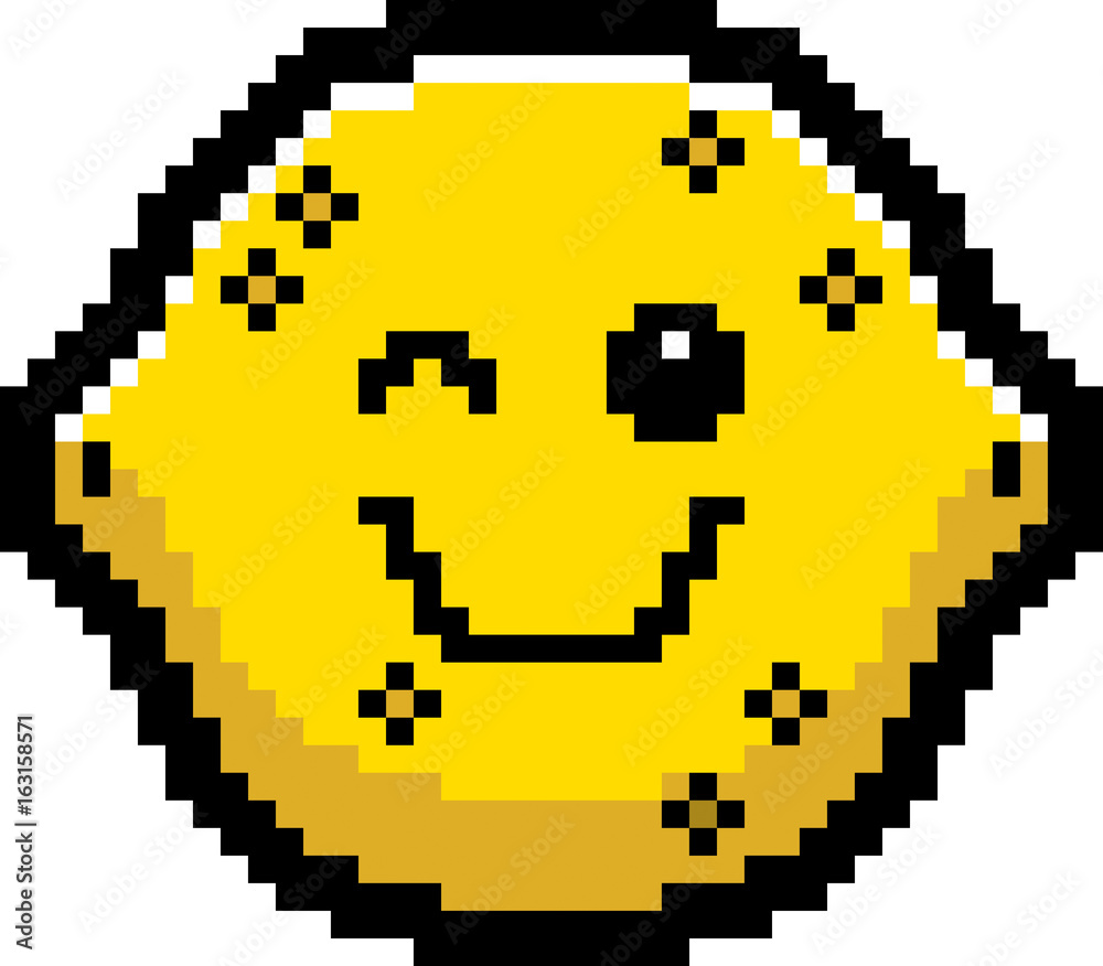 Winking 8-Bit Cartoon Lemon Winking 8-Bit Cartoon Lemon