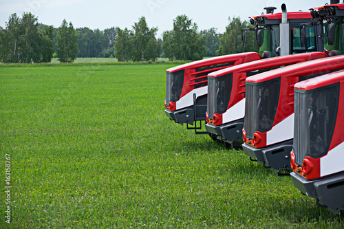 Agricultural machinery ready to cultivate the fields