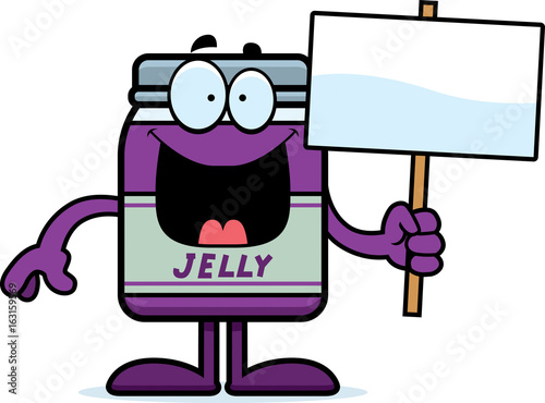 Cartoon Jelly Jar Sign