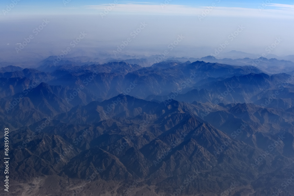 Mountains landscape aerial view