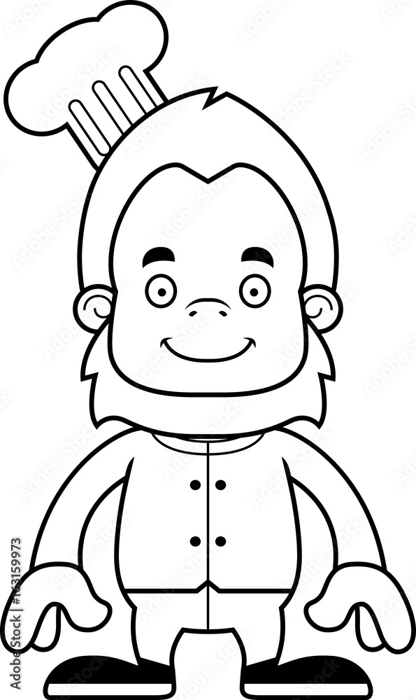Cartoon Smiling Chef Sasquatch Cartoon Smiling Chef Sasquatch