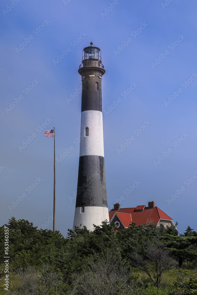 Lighthouse with American Flag 2