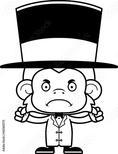 Cartoon Angry Ringmaster Monkey