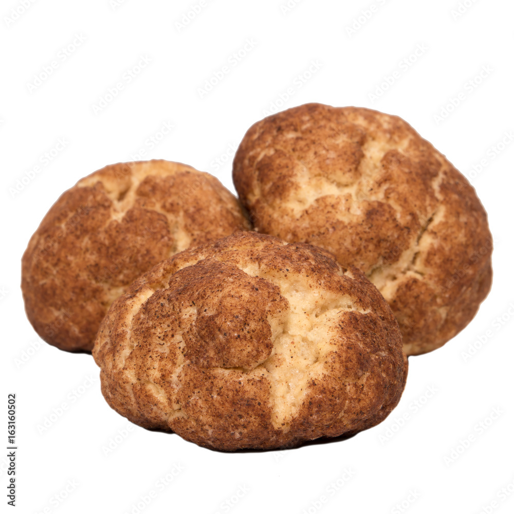 Homemade cookies with cinnamon isolated on white background Homemade cookies with cinnamon isolated on white background