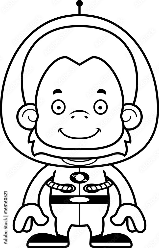 Cartoon Smiling Spaceman Orangutan Cartoon Smiling Spaceman Orangutan