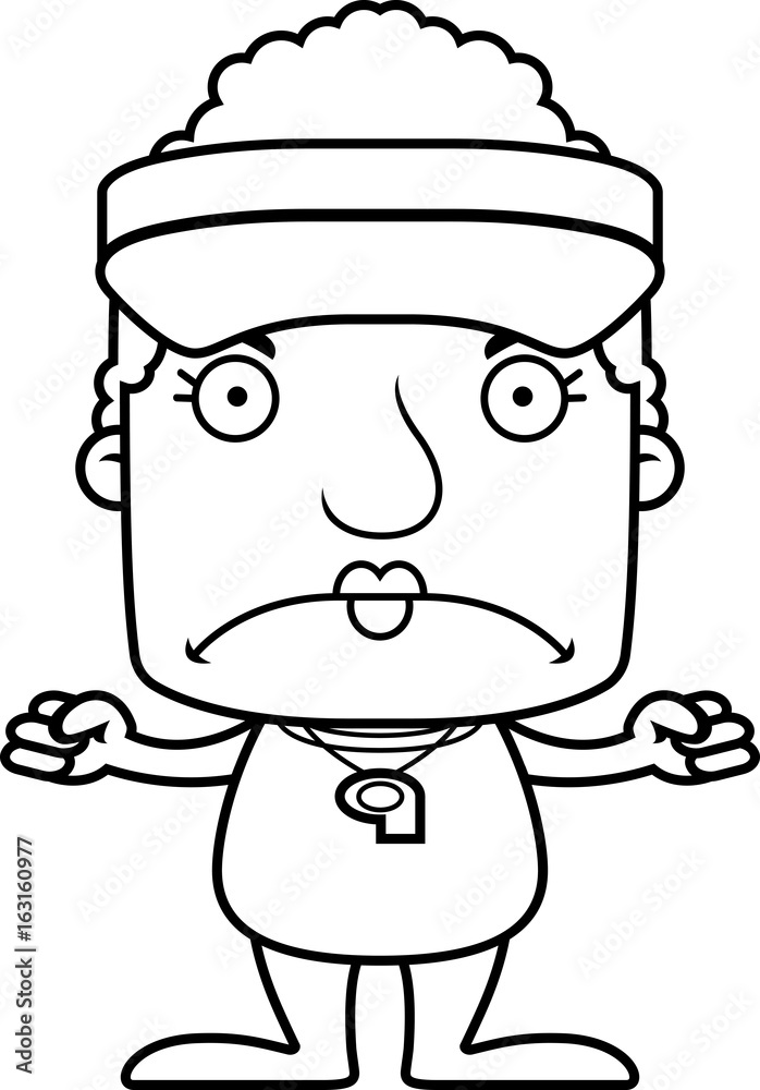 Cartoon Angry Lifeguard Woman