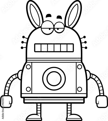 Unemotional Cartoon Robot Rabbit