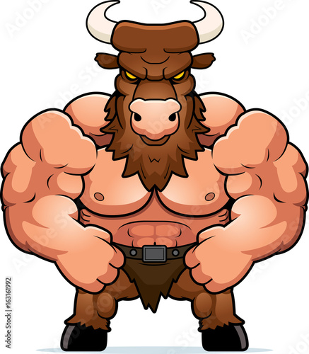 Cartoon Muscular Minotaur