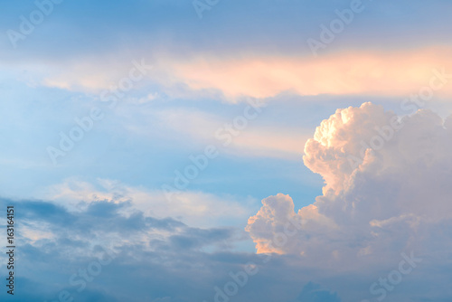 Cloudy sunset sky.