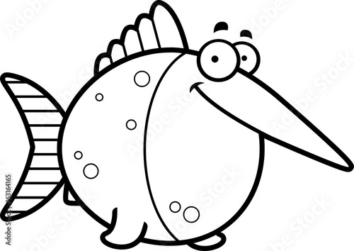 Cartoon Swordfish Smiling
