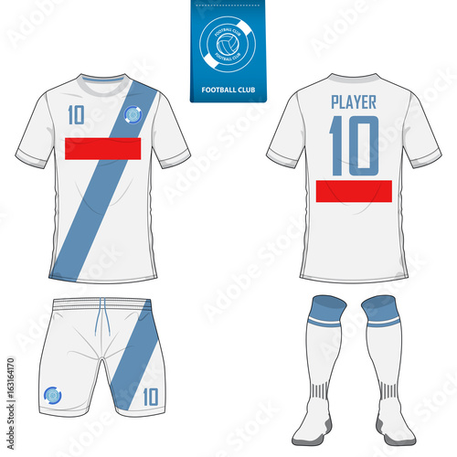 Obraz na plátně Set of short sleeve soccer jersey or football kit template for football club
