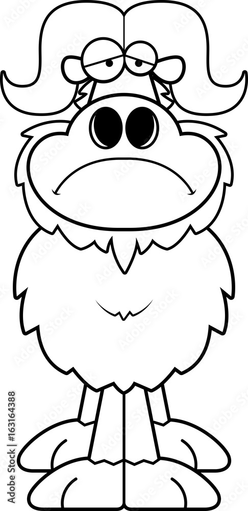 Obraz premium Sad Cartoon Ox