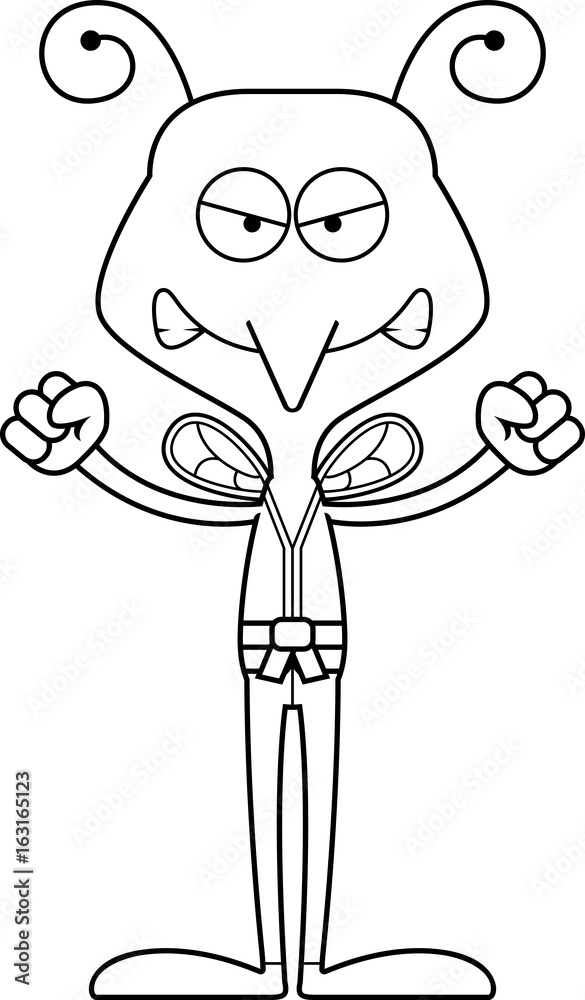 Cartoon Angry Karate Mosquito Cartoon Angry Karate Mosquito