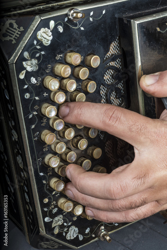 Musician playing the bandoneon