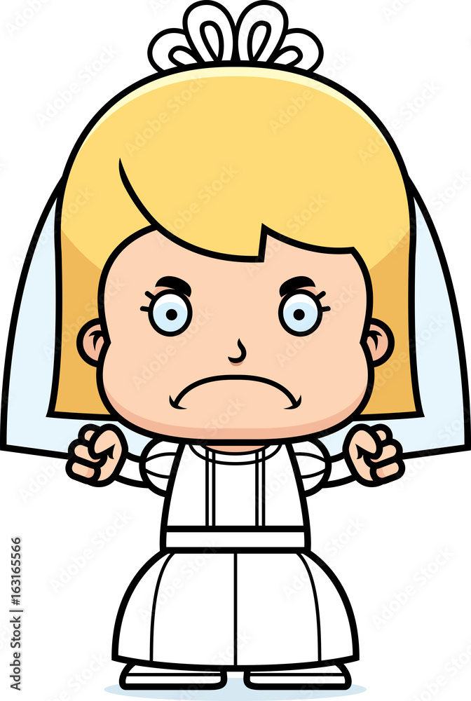 Cartoon Angry Bride Girl