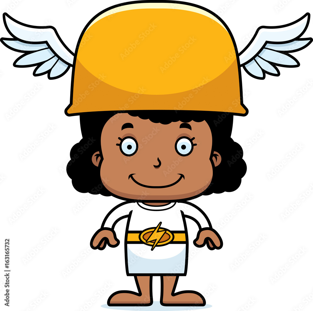 Cartoon Smiling Hermes Girl Cartoon Smiling Hermes Girl