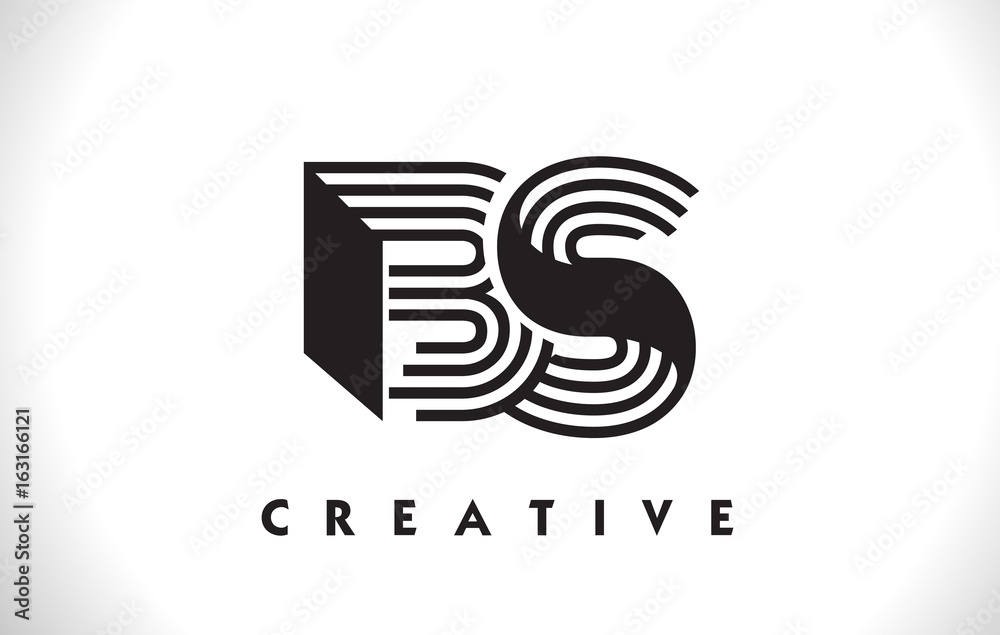 BS Logo Letter With Black Lines Design. Line Letter Vector Illustration BS Logo Letter With Black Lines Design. Line Letter Vector Illustration