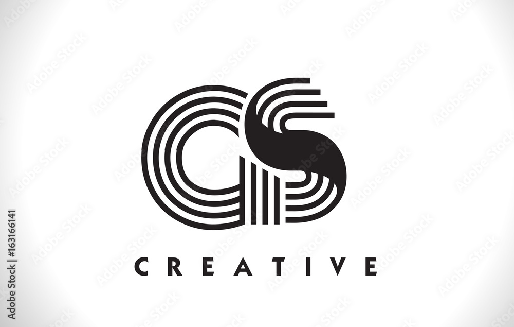 GS Logo Letter With Black Lines Design. Line Letter Vector Illustration GS Logo Letter With Black Lines Design. Line Letter Vector Illustration