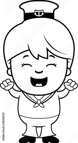 Cartoon Sailor Celebrating