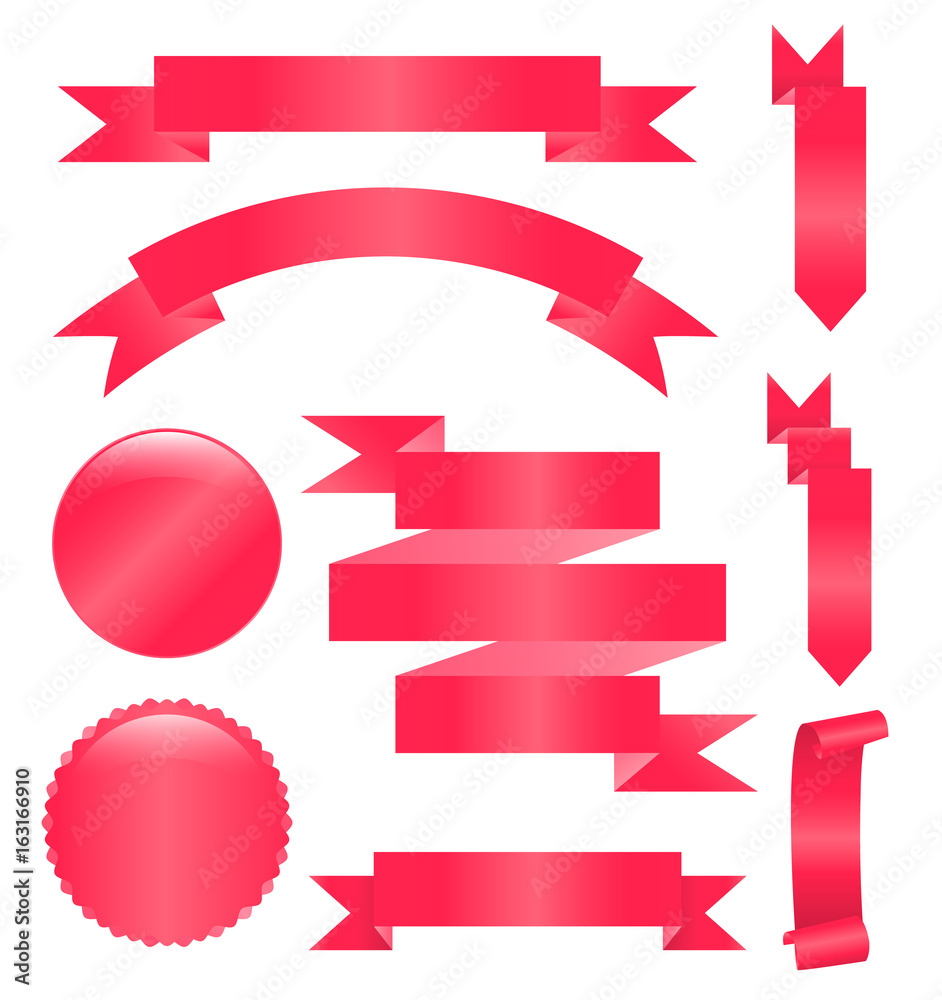 Ribbon vector icon set