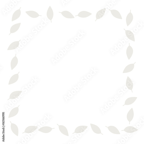 Leaves grey frame. Vector illustration.