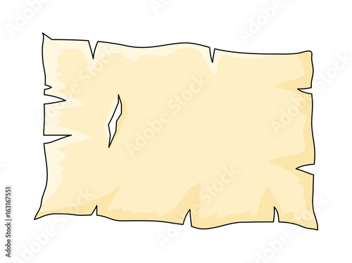 Old paper, torn parchment vector symbol icon design.