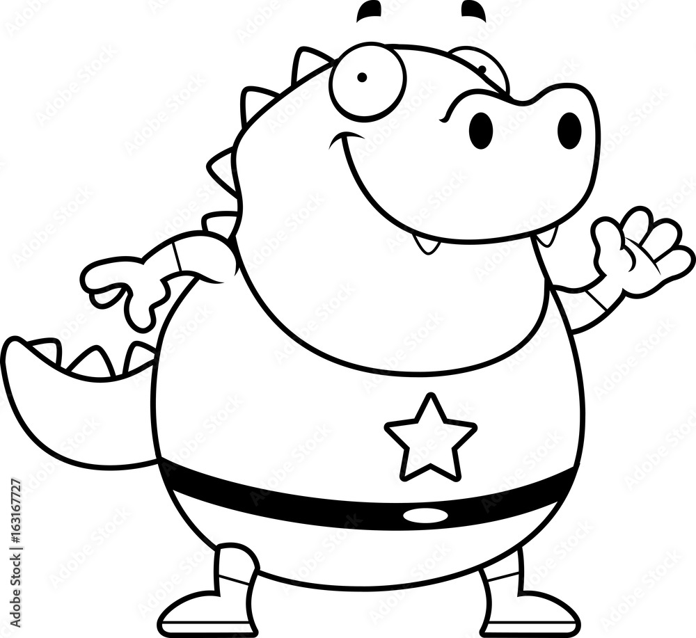 Obraz premium Cartoon Superhero Lizard
