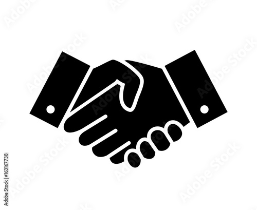 Professional welcome and respect handshake icon