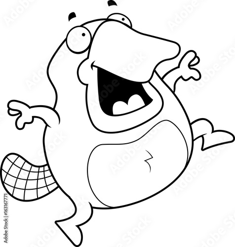 Cartoon Platypus Jumping