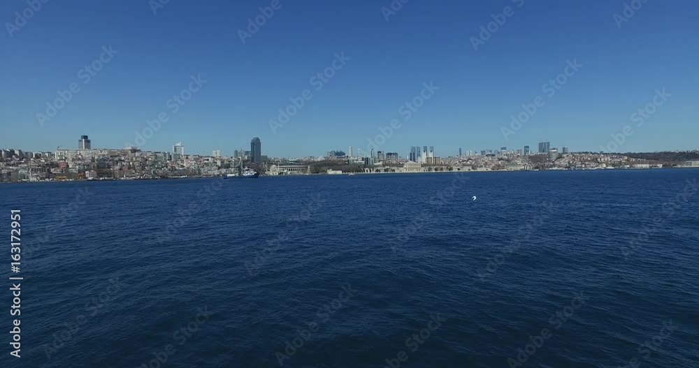 Panorama of view from the Golden Horn on the duct slopes City Panorama of view from the Golden Horn on the duct slopes City