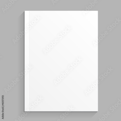 Blank Cover Of Magazine, Book, Booklet, Brochure. Illustration Isolated On Gray Background. Mock Up Template Ready For Your Design. Vector EPS10