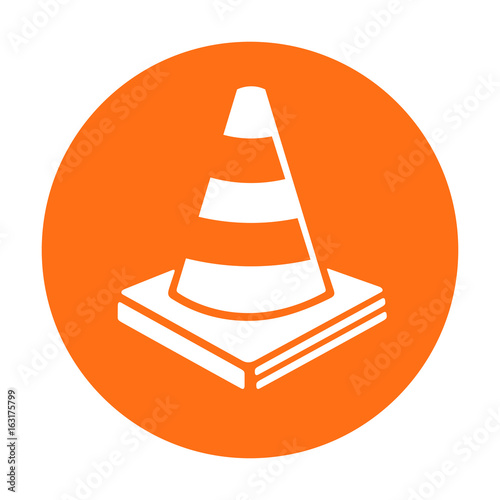 Traffic cone, futuristic vector icon