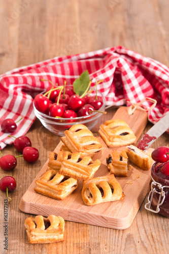 Cherry pastry pies.