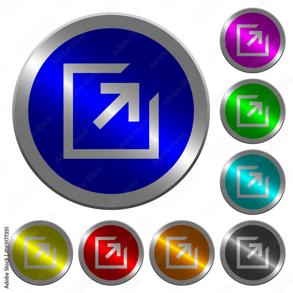 Export with inner arrow luminous coin-like round color buttons Export with inner arrow luminous coin-like round color buttons