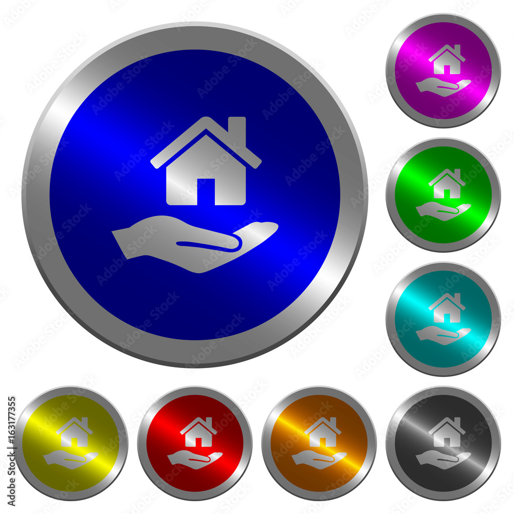 Home insurance luminous coin-like round color buttons Home insurance luminous coin-like round color buttons