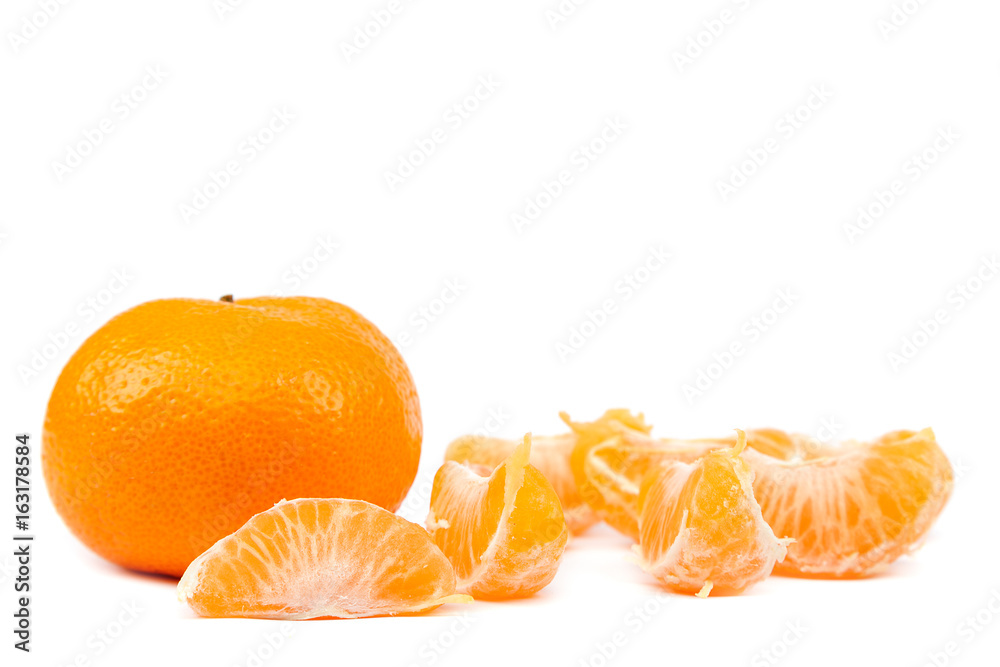 Fruits of a tangerine on a white background. Fruits of a tangerine on a white background.